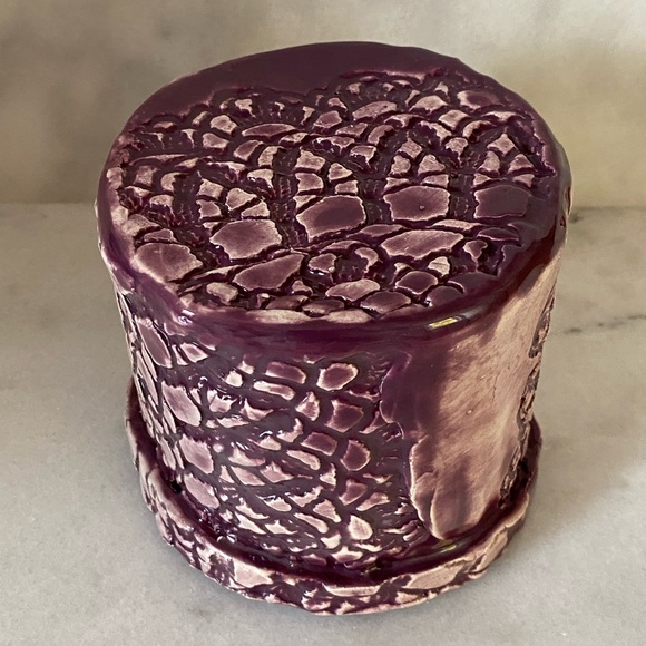 Handmade Pottery Purple Planter/Pencil Holder - Picture 2 of 8